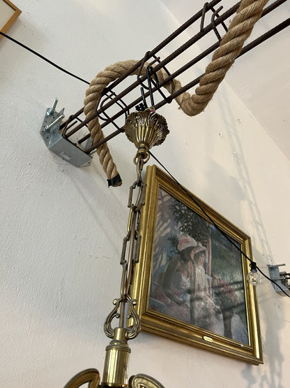 Lustre Grosse Lanterne En Bronze Double Ampoule