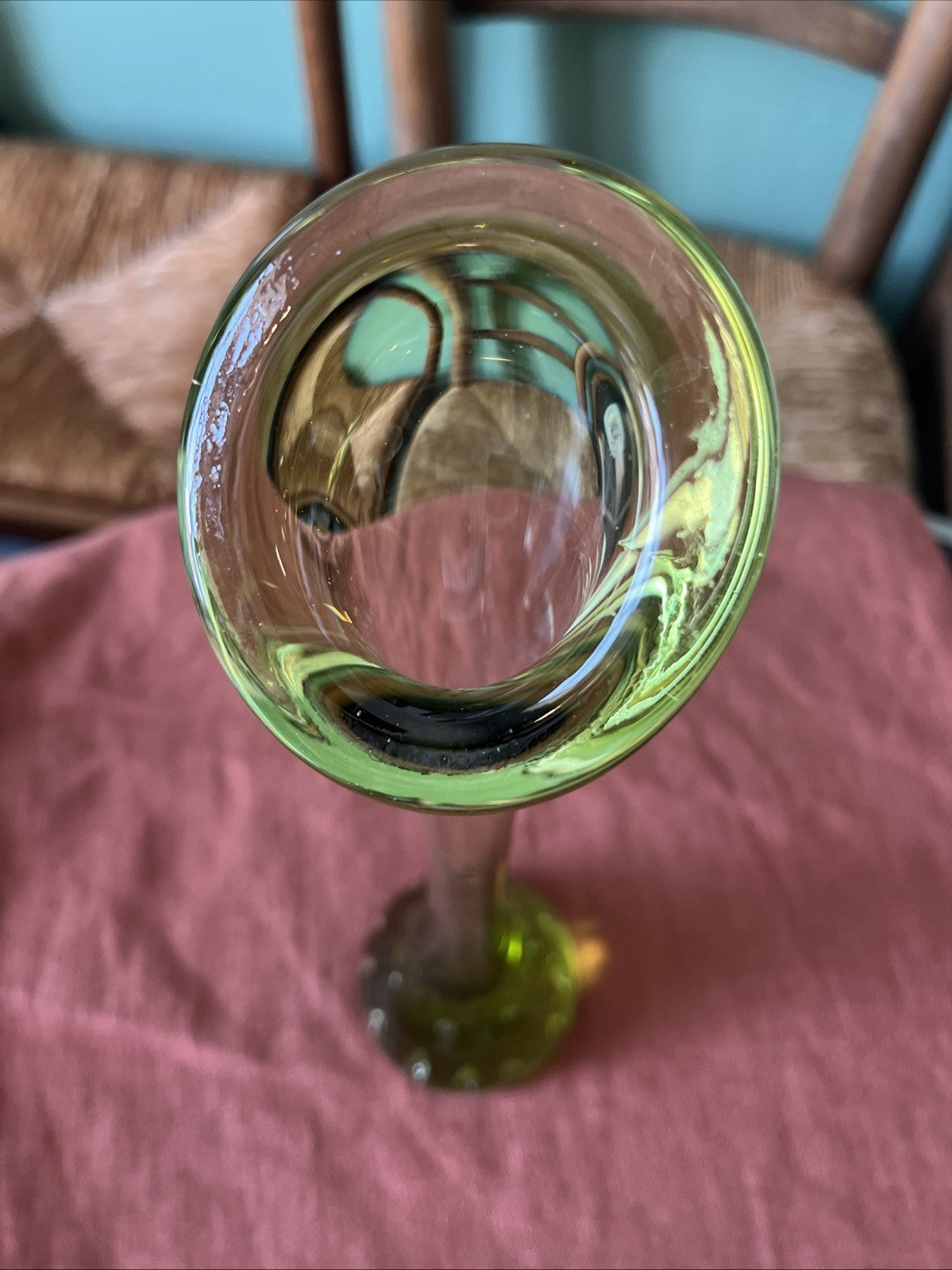 Vase Soliflore Vert Pied Bullé