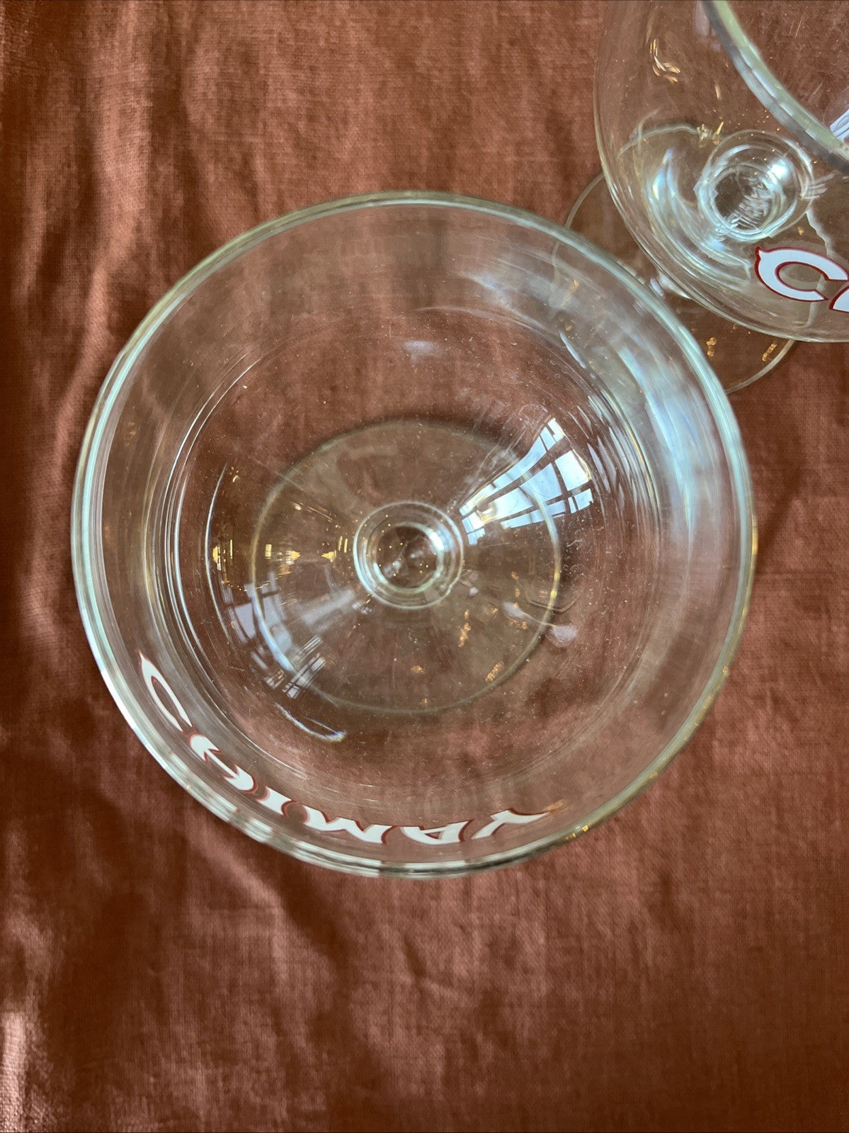 Lot De 2 Verres à bière CHIMAY bordé argent 25cl tige