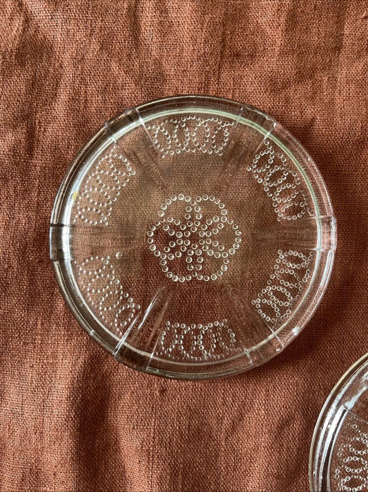 Paire De Dessous De Bouteille / Plat En Verre