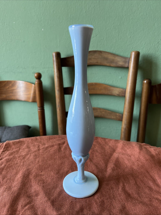 Vase / Soliflore En Opaline Bleu
