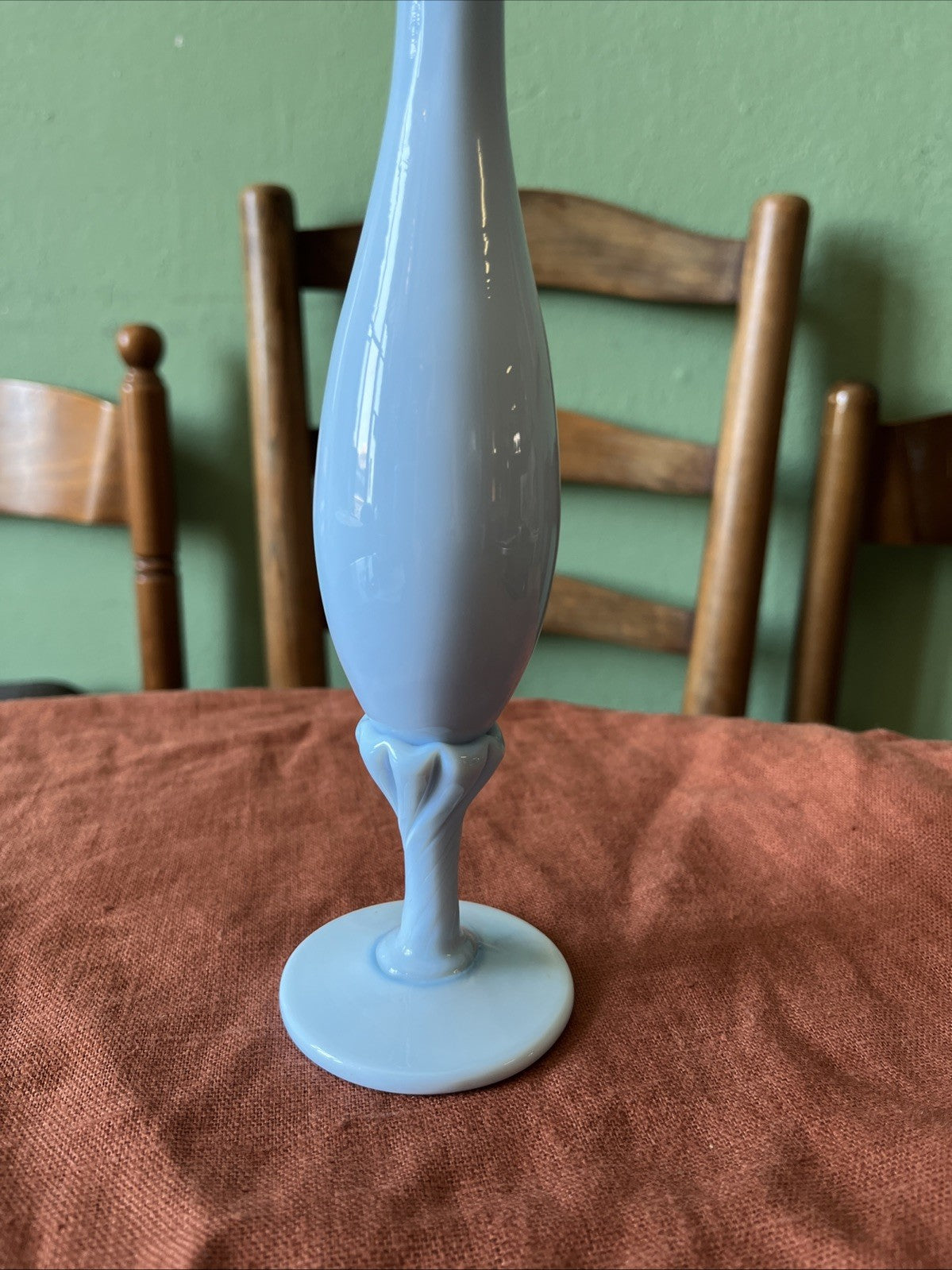 Vase / Soliflore En Opaline Bleu