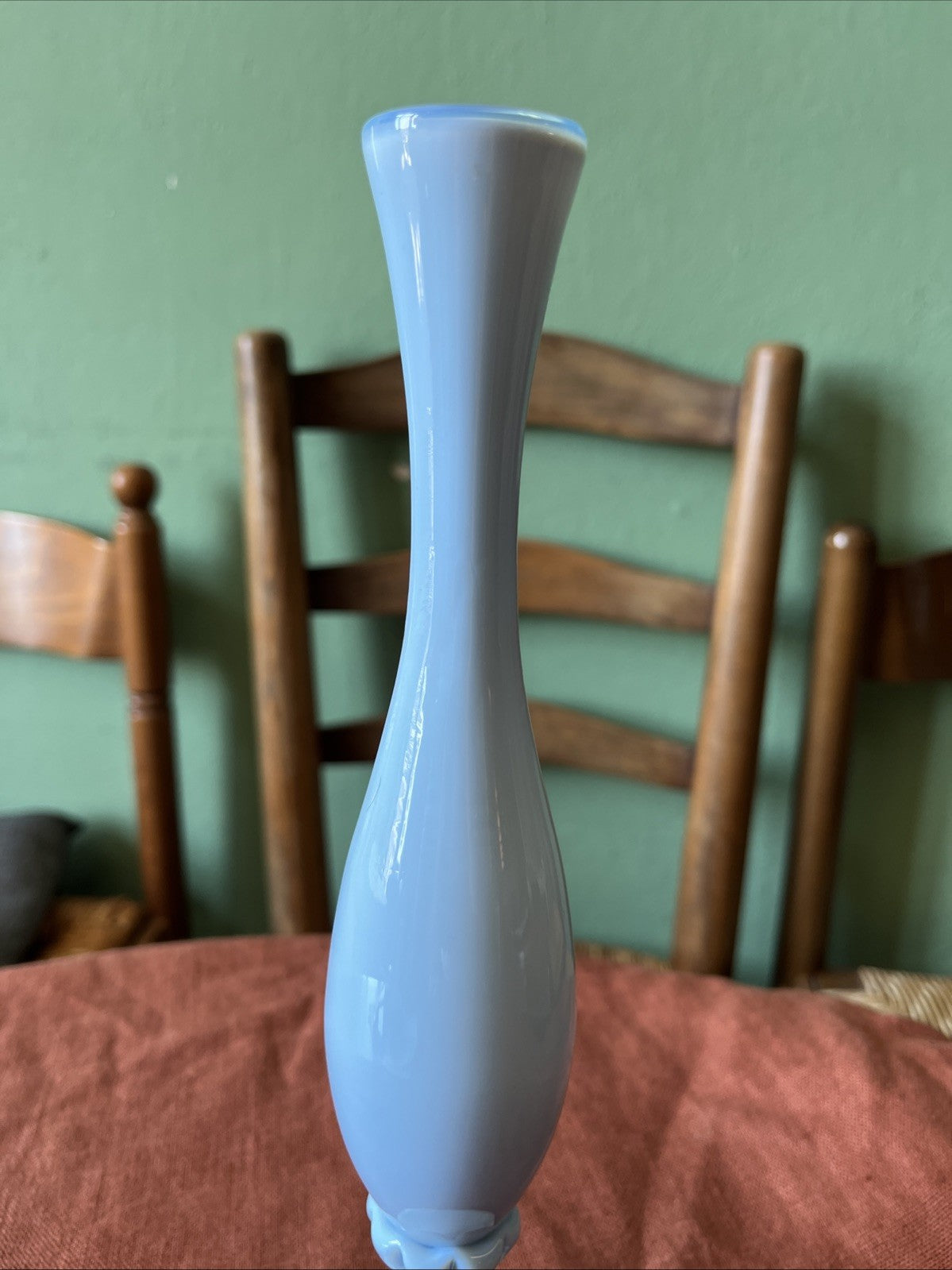Vase / Soliflore En Opaline Bleu