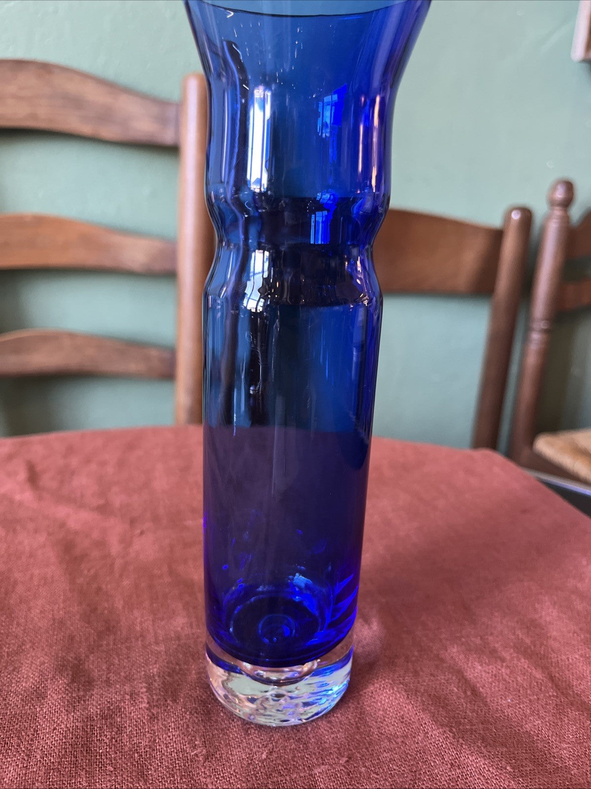 Petit Vase/soliflore Vintage Bleu Roi En Verre
