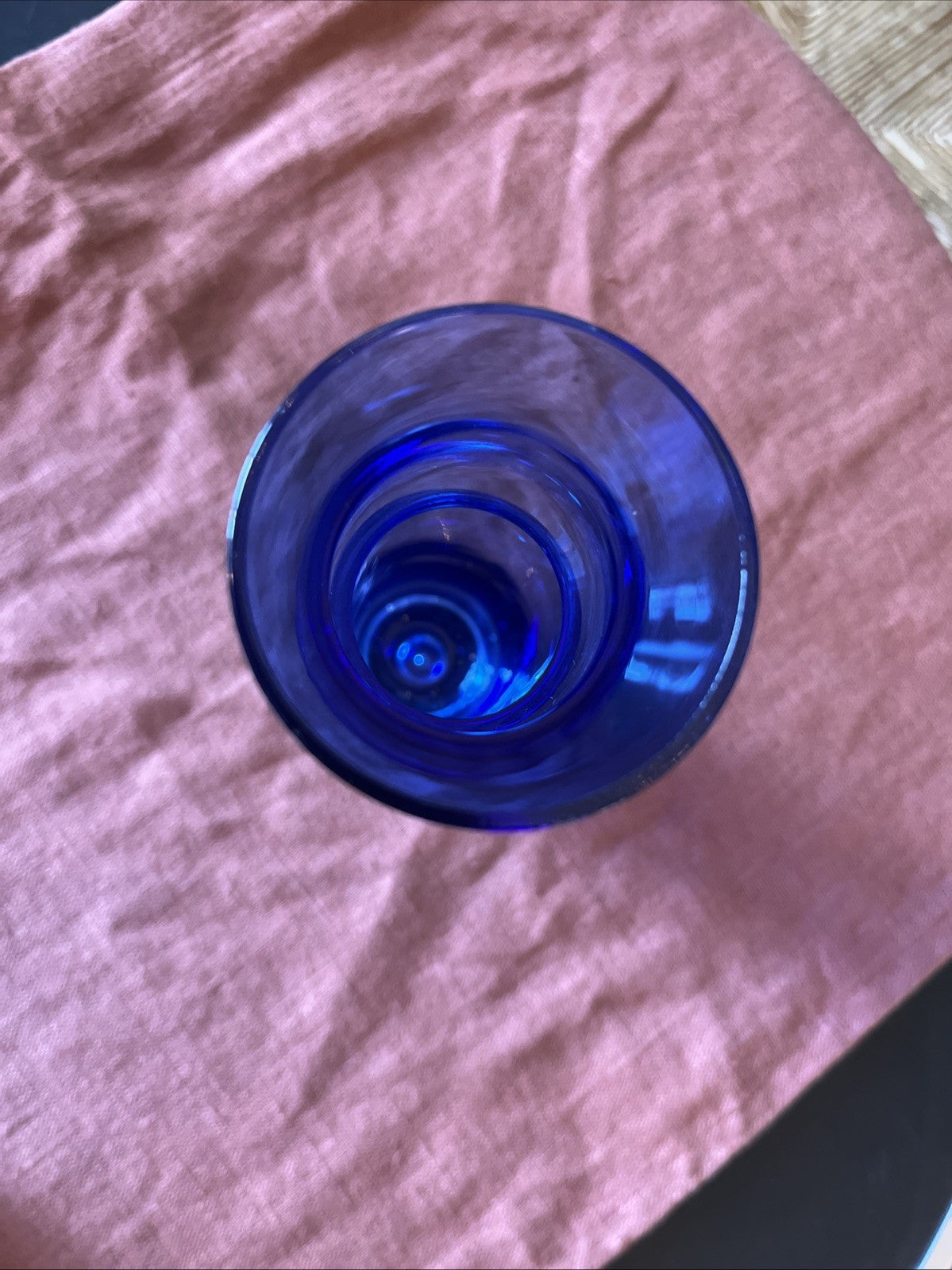 Petit Vase/soliflore Vintage Bleu Roi En Verre