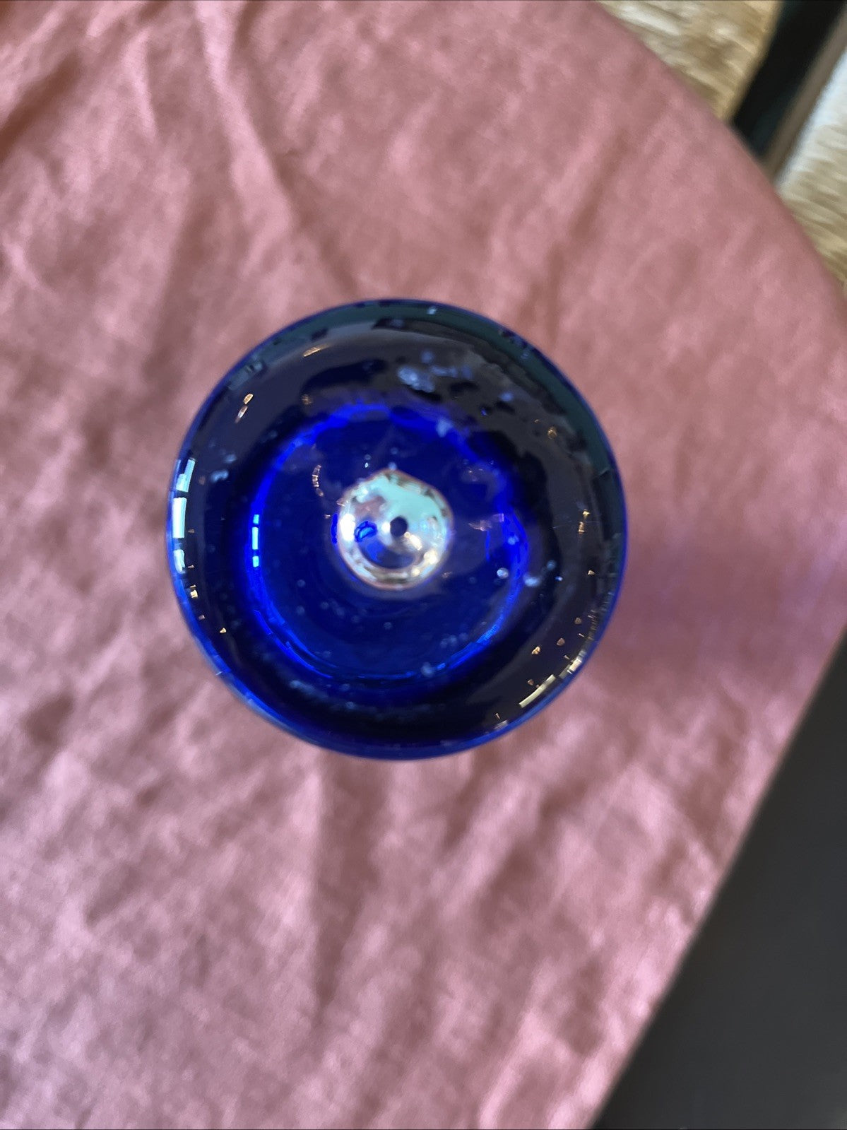 Petit Vase/soliflore Vintage Bleu Roi En Verre
