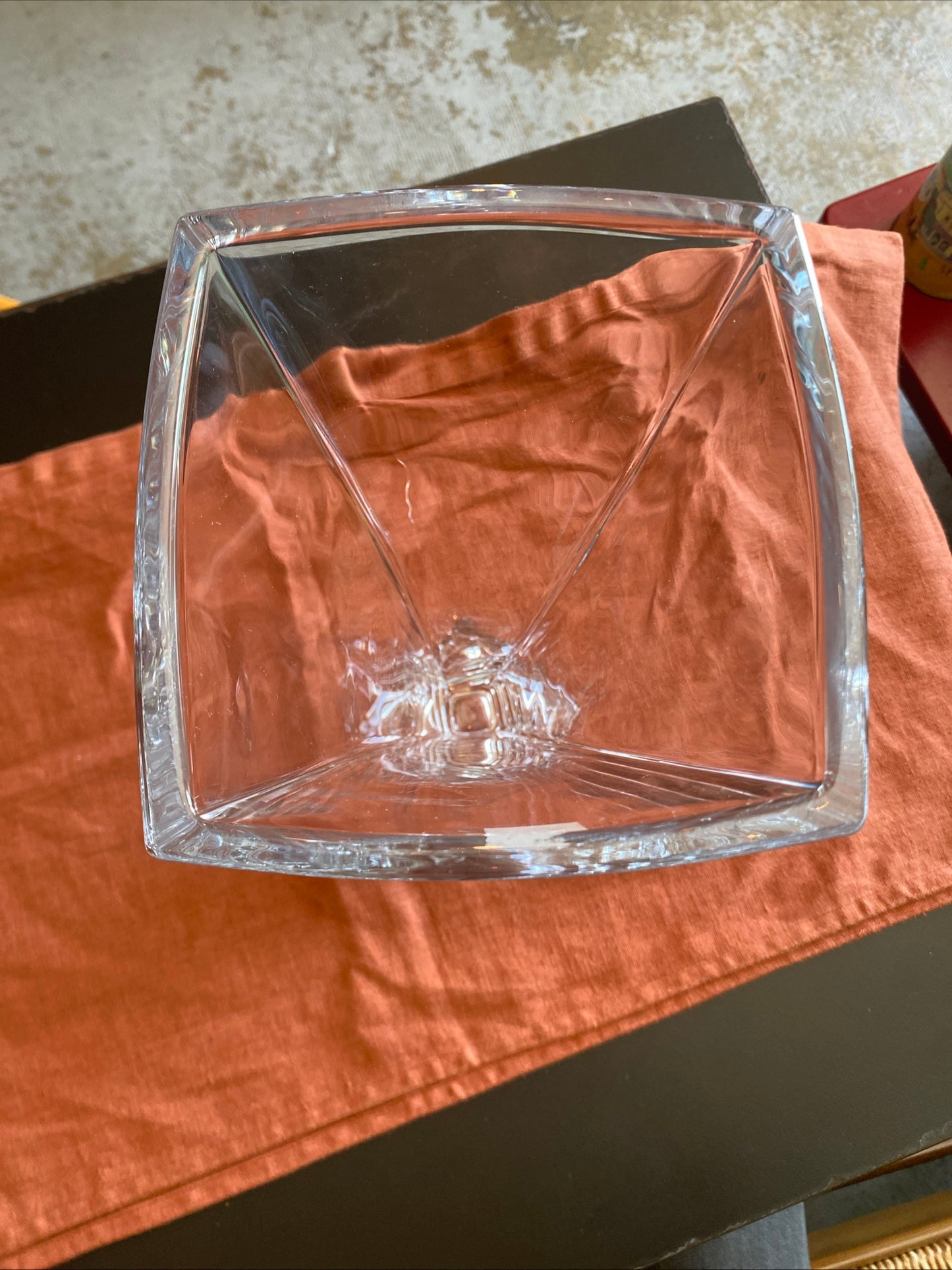 Grand vase Cristal Bohemia design vintage verre épais tchèque