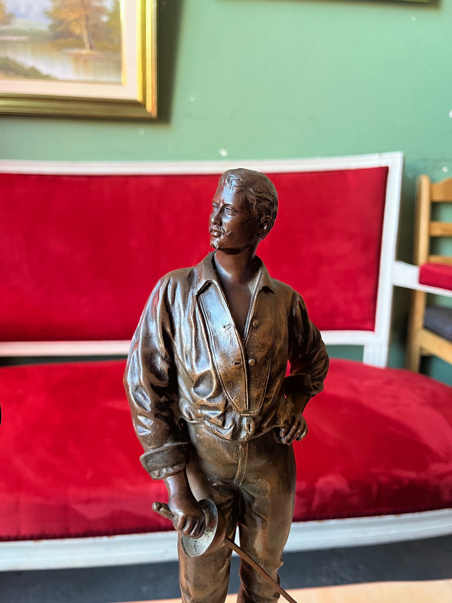 Paire de figurines d’escrime en métal « affaire d’honneur » par Masse