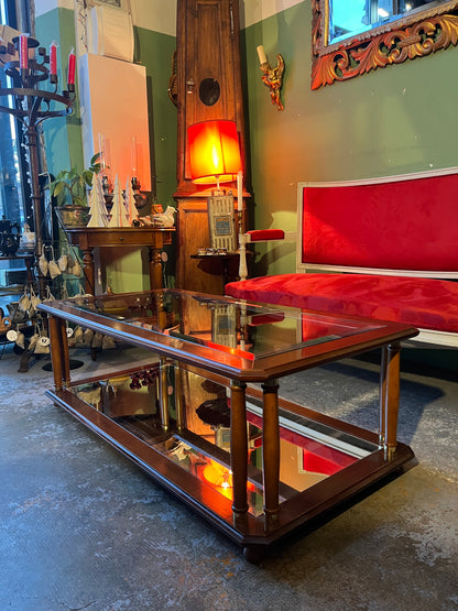 Table basse bois et verre