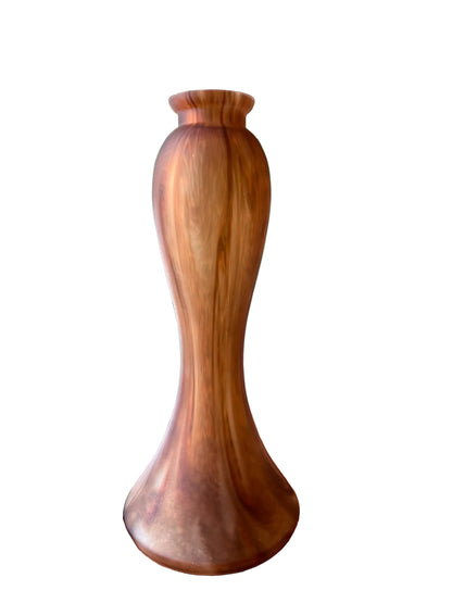 Grand vase en pâte de verre marbrée brun ambré – XXe siècle