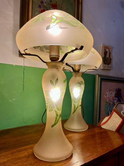 Paire de lampe de Vianne verre soufflé
