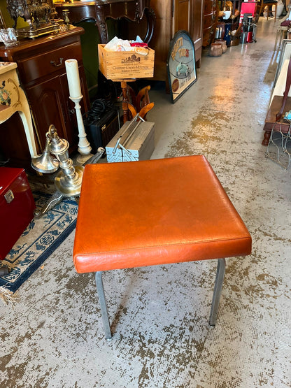 Tabouret vintage années 70 skaï cognac métal chromé
