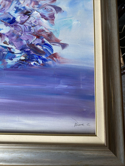 Huile Sur Toile Avec Encadrement En Bois Signé Anne Chartier