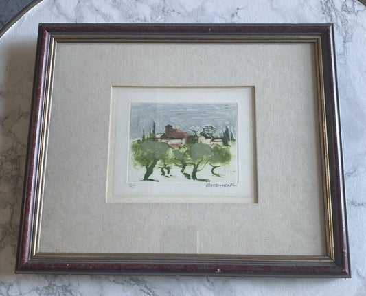 lithographie ancienne Signée Pascal Etchenic 41/115 Saint Jean De Luz 1948