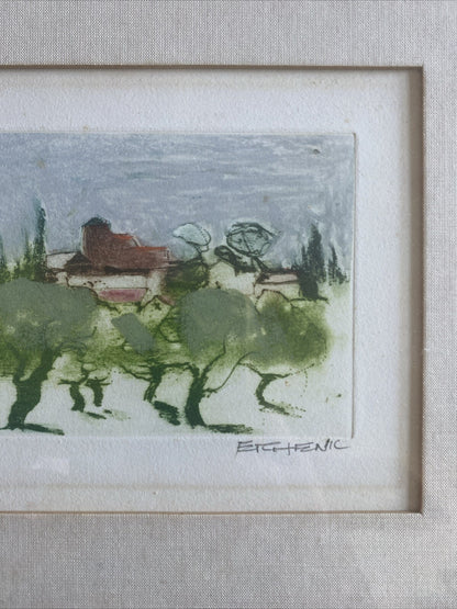 lithographie ancienne Signée Pascal Etchenic 41/115 Saint Jean De Luz 1948