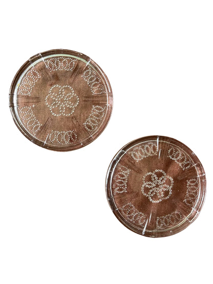 Paire De Dessous De Bouteille / Plat En Verre