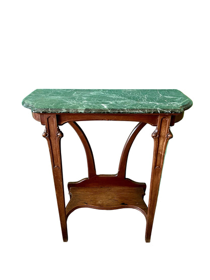Console art nouveau bois et plateau en marbre