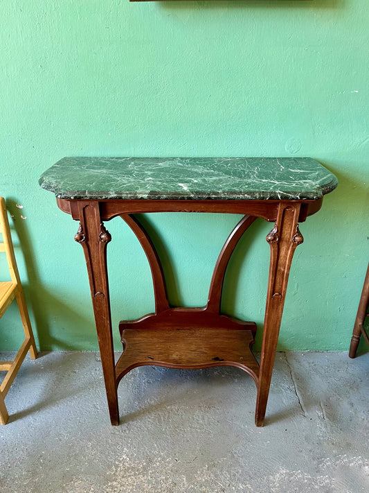 Console art nouveau bois et plateau en marbre