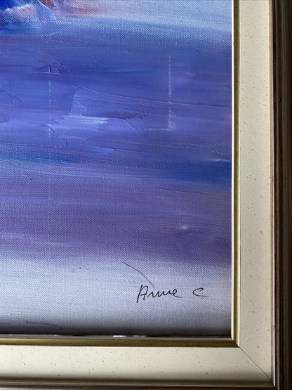 Huile Sur Toile Avec Encadrement En Bois Signé Anne Chartier