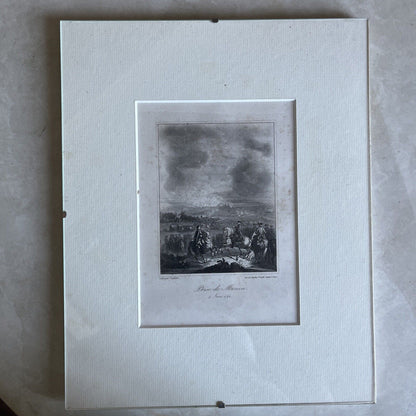 Gravure Prise De Menin Napoléon Peint Par Lenfant encadrement sous verre