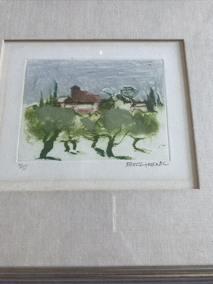 lithographie ancienne Signée Pascal Etchenic 41/115 Saint Jean De Luz 1948