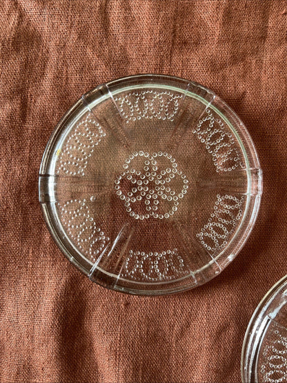 Paire De Dessous De Bouteille / Plat En Verre