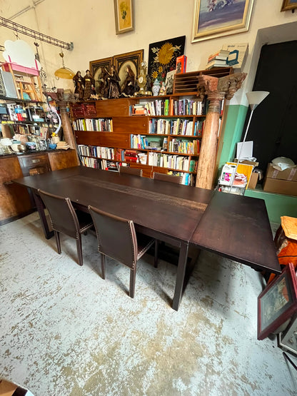 Table Roche Bobois extensible wengé avec rallonges design contemporain