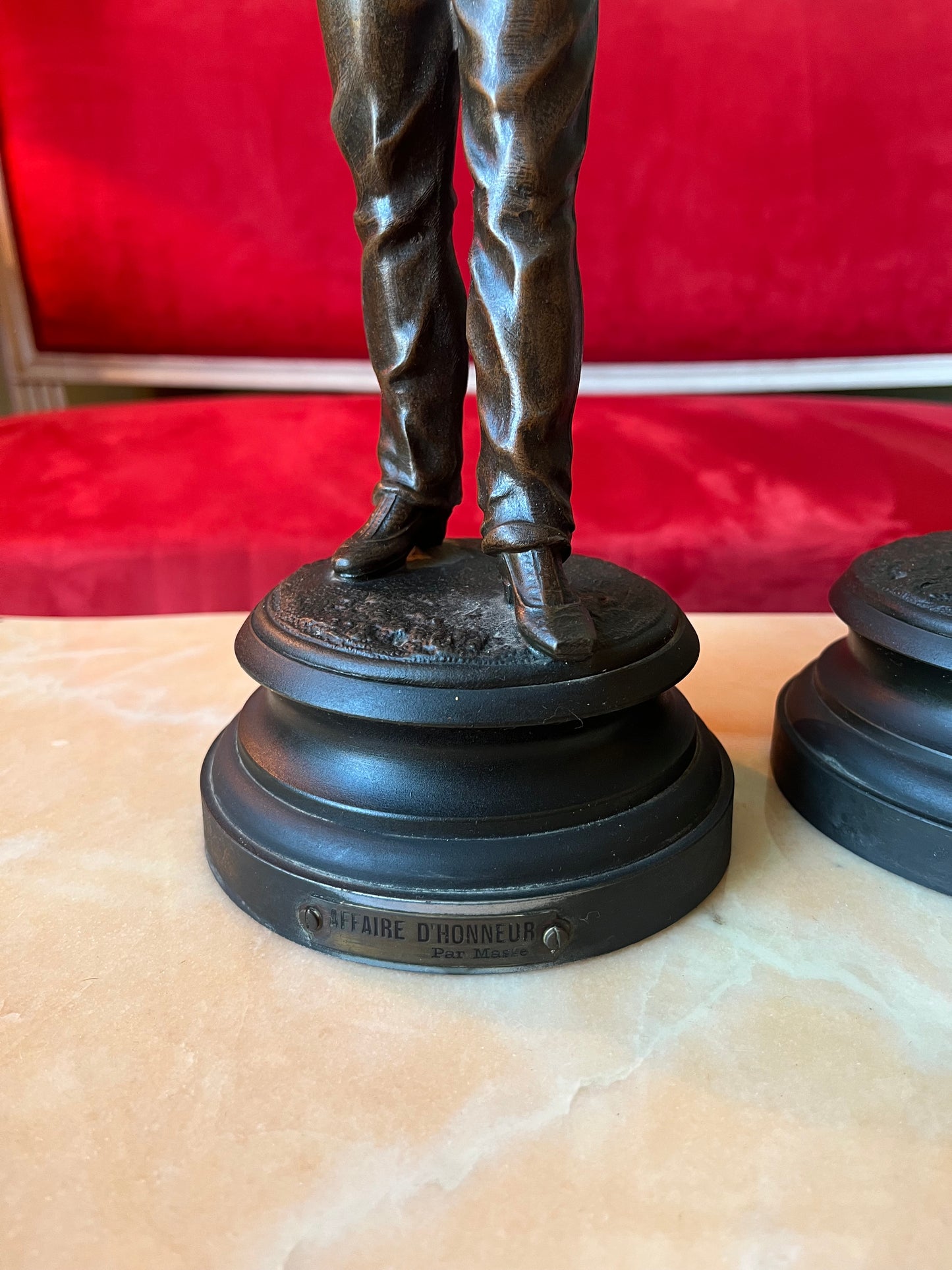 Paire de figurines d’escrime en métal « affaire d’honneur » par Masse