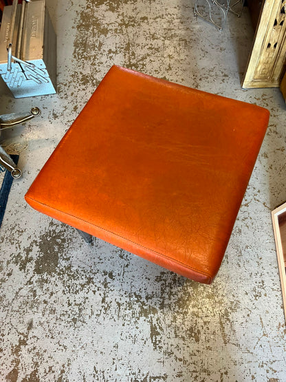 Tabouret vintage années 70 skaï cognac métal chromé