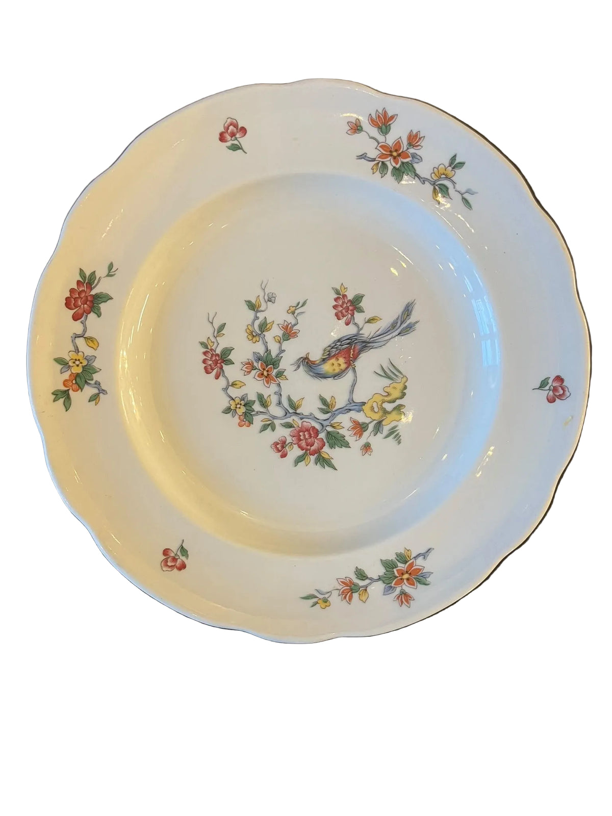 Assiette en porcelaine de Sarreguemines décor Minton – 23,5 cm