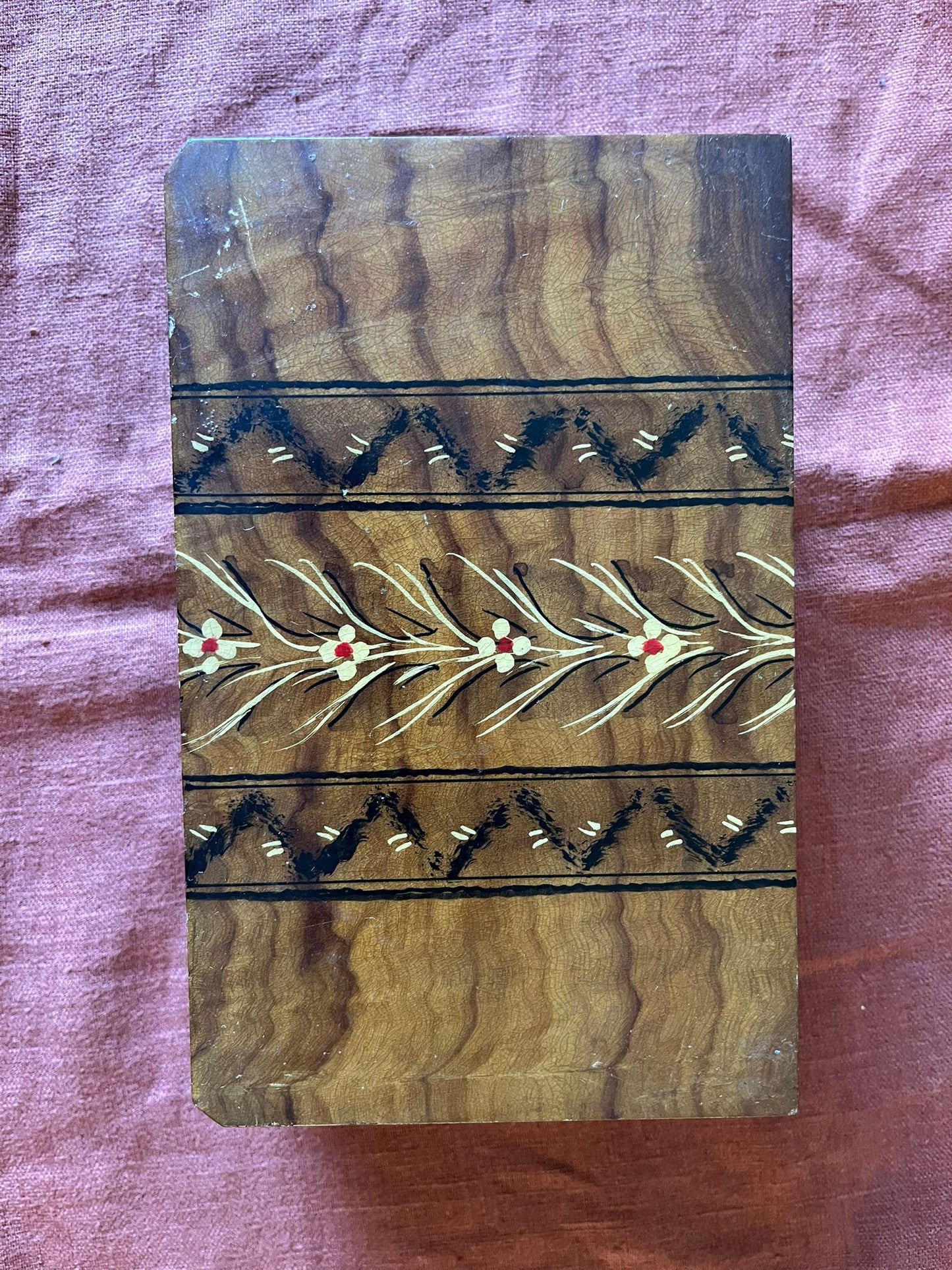 Boîte à bijoux musicale en bois avec miroir