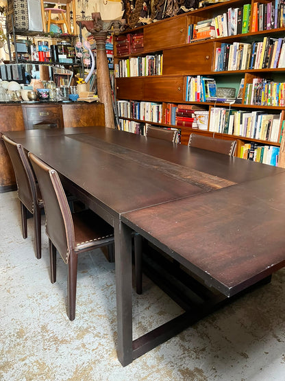 Table Roche Bobois extensible wengé avec rallonges design contemporain