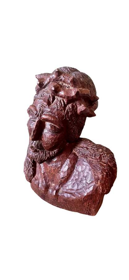 Buste du Christ en bois sculpté