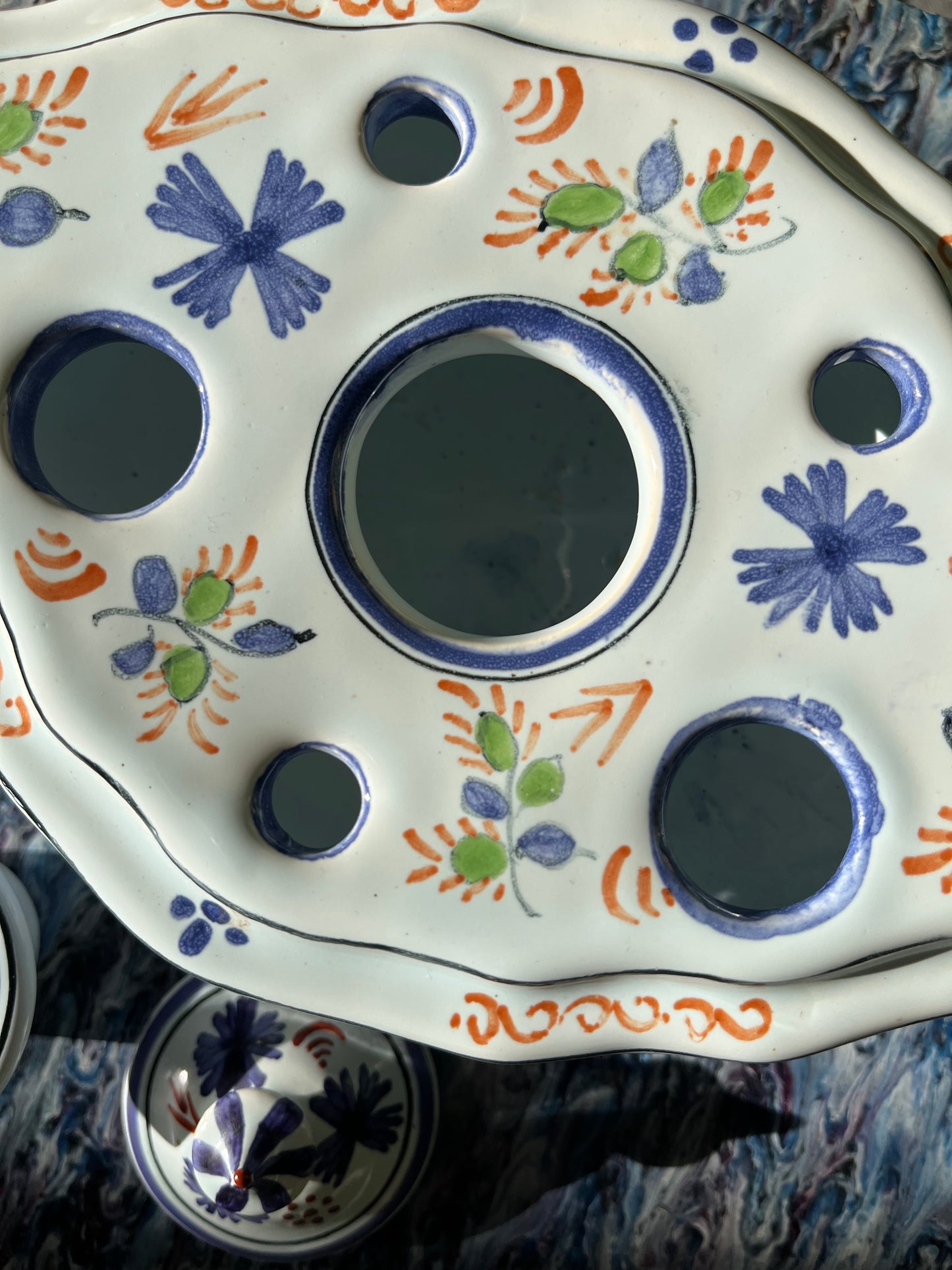 Encrier porte plumes Delft décor fait main