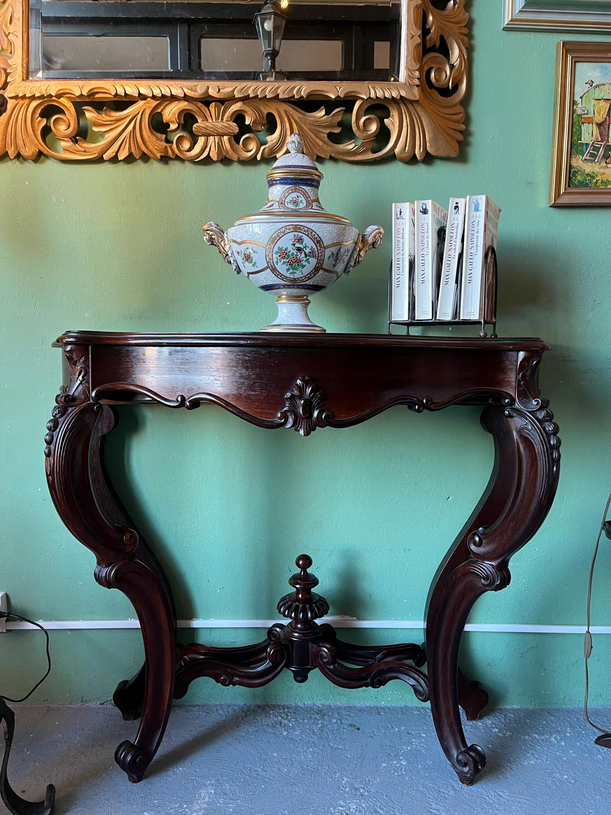 Console jardinière style Louis XV acajou XIXe siècle sculptée