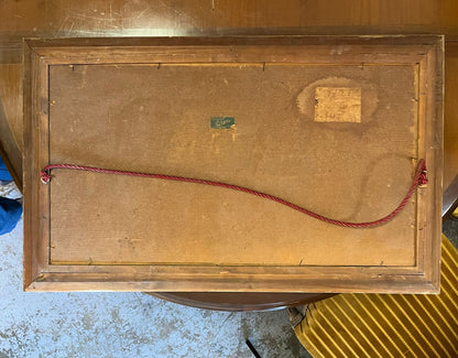 Huile au couteau marine méditerranéenne signée – grand format encadré