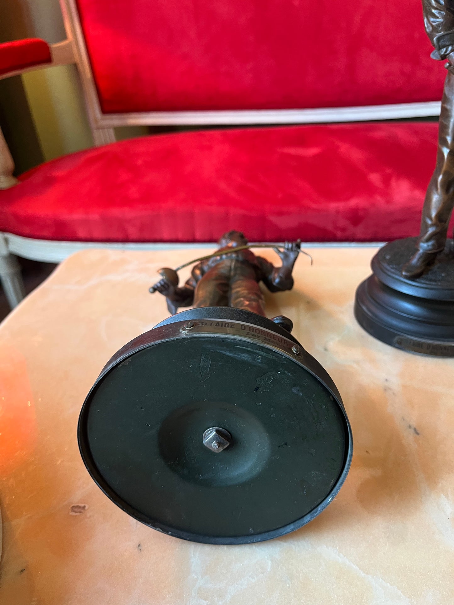 Paire de figurines d’escrime en métal « affaire d’honneur » par Masse