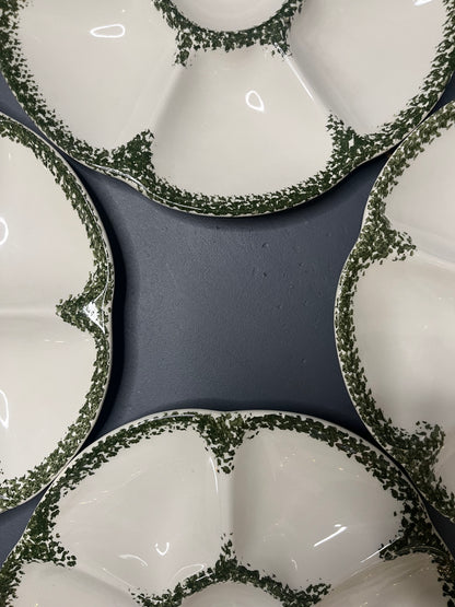 Lot de 6 assiettes à huîtres GIEN FRANCE