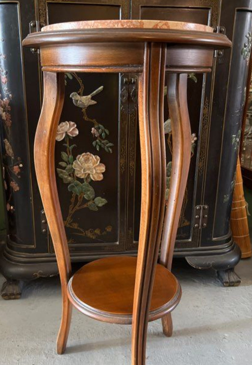 Petite sellette en bois plateau marbre