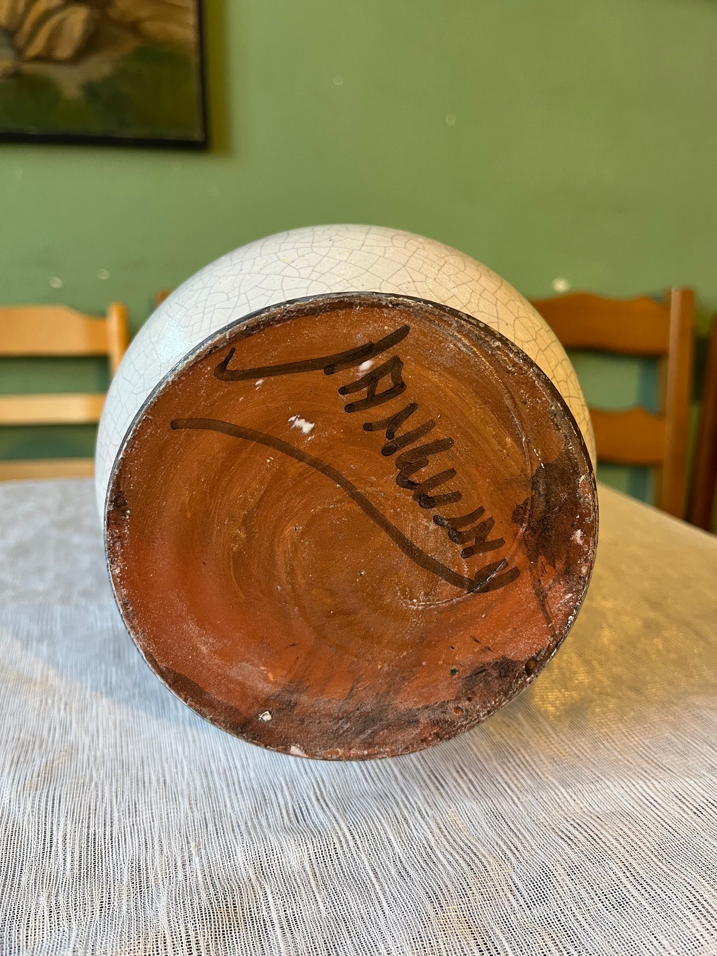 Vase en céramique bleu et blanc