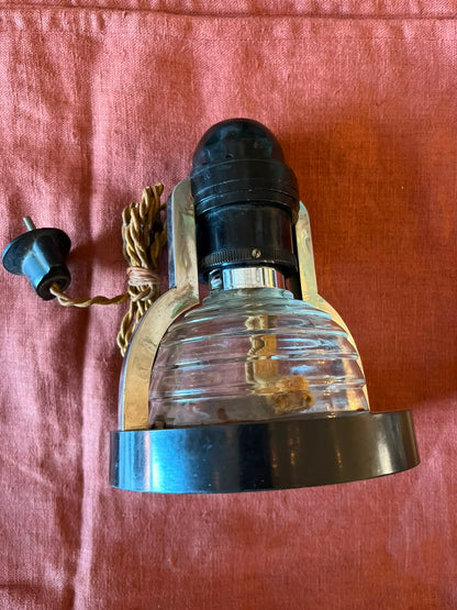 Diffuseur de parfum électrique ancien Art déco bakélite noire verre 110V