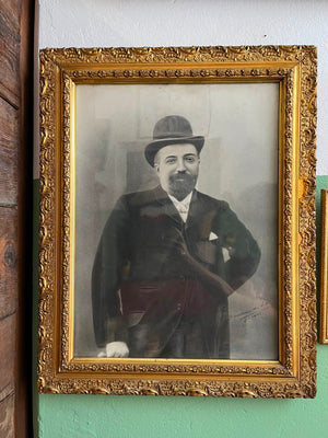 Portrait d’Emmanuel Arène 1908 photographie rehaussée au fusain cadre ancien
