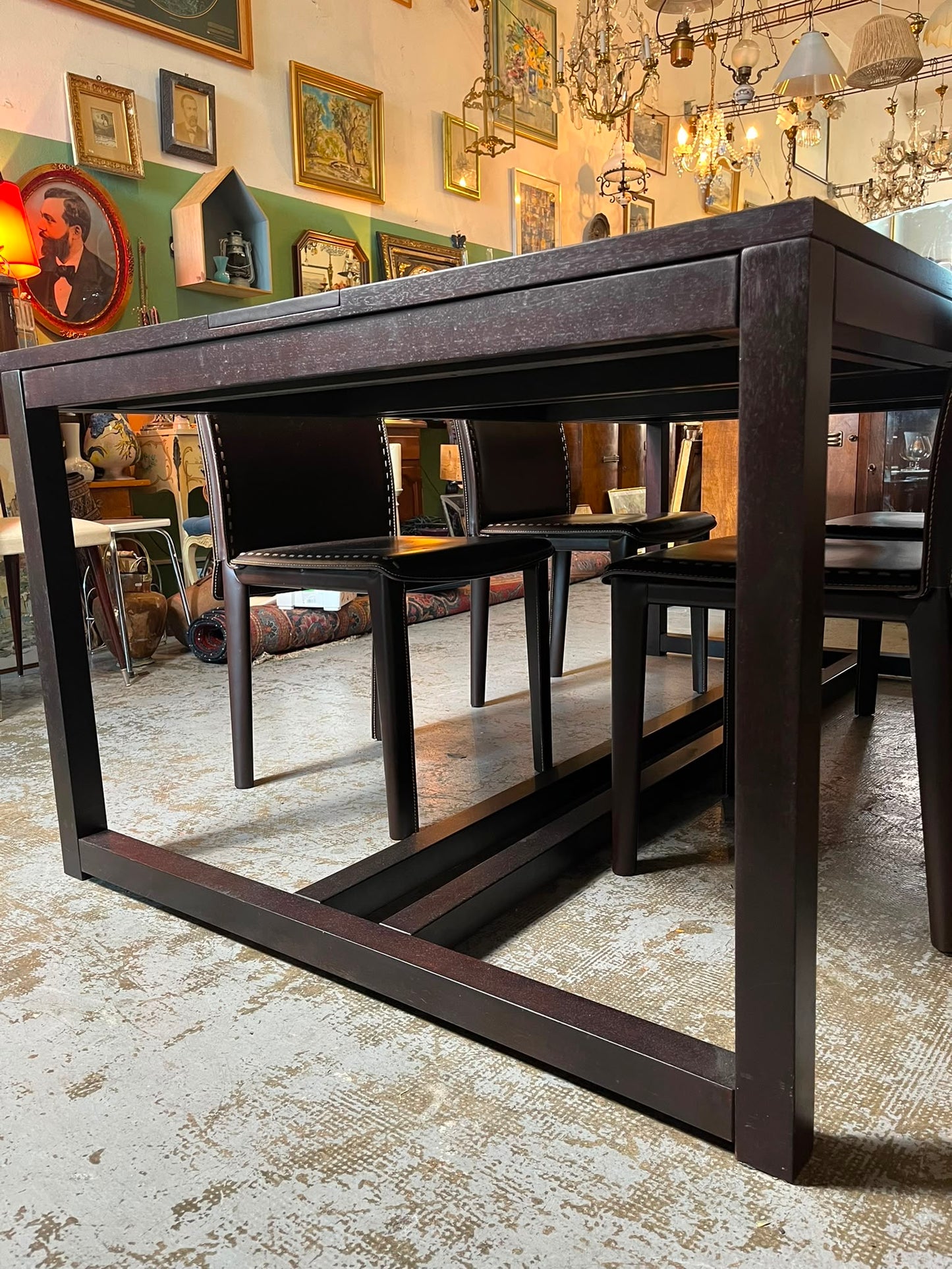 Table Roche Bobois extensible wengé avec rallonges design contemporain