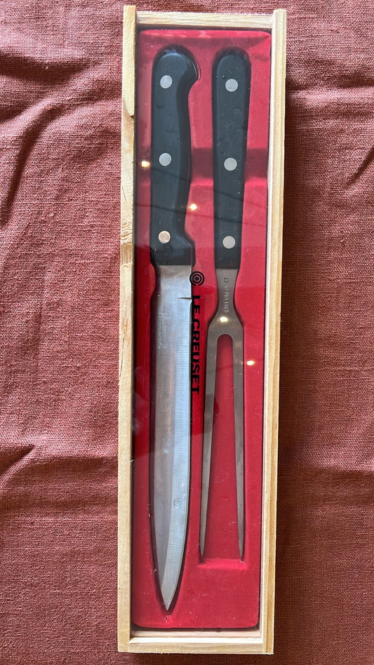 Coffret couteau à découper + fourchette Le Creuset