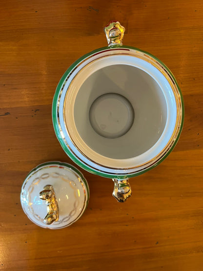 Bonbonnière Napoléon Joséphine porcelaine française couverte vintage