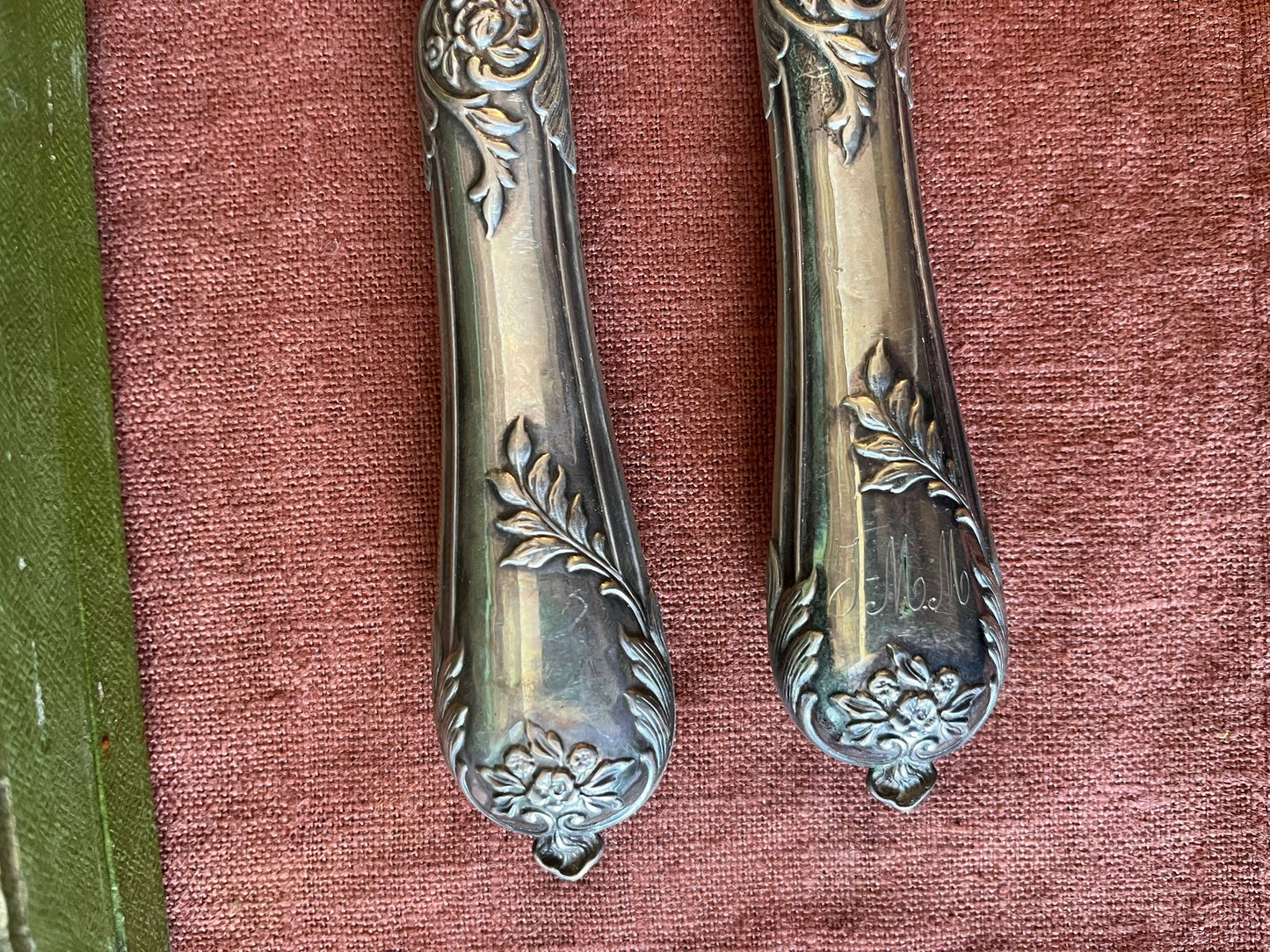 Service à découper ancien argent fourré Mattei Bastia couteau fourchette écrin