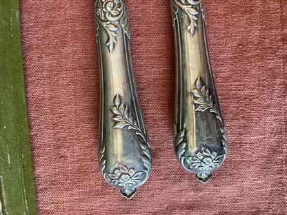 Service à découper ancien argent fourré Mattei Bastia couteau fourchette écrin