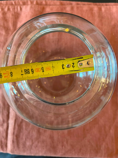 Vase boule en verre épais transparent