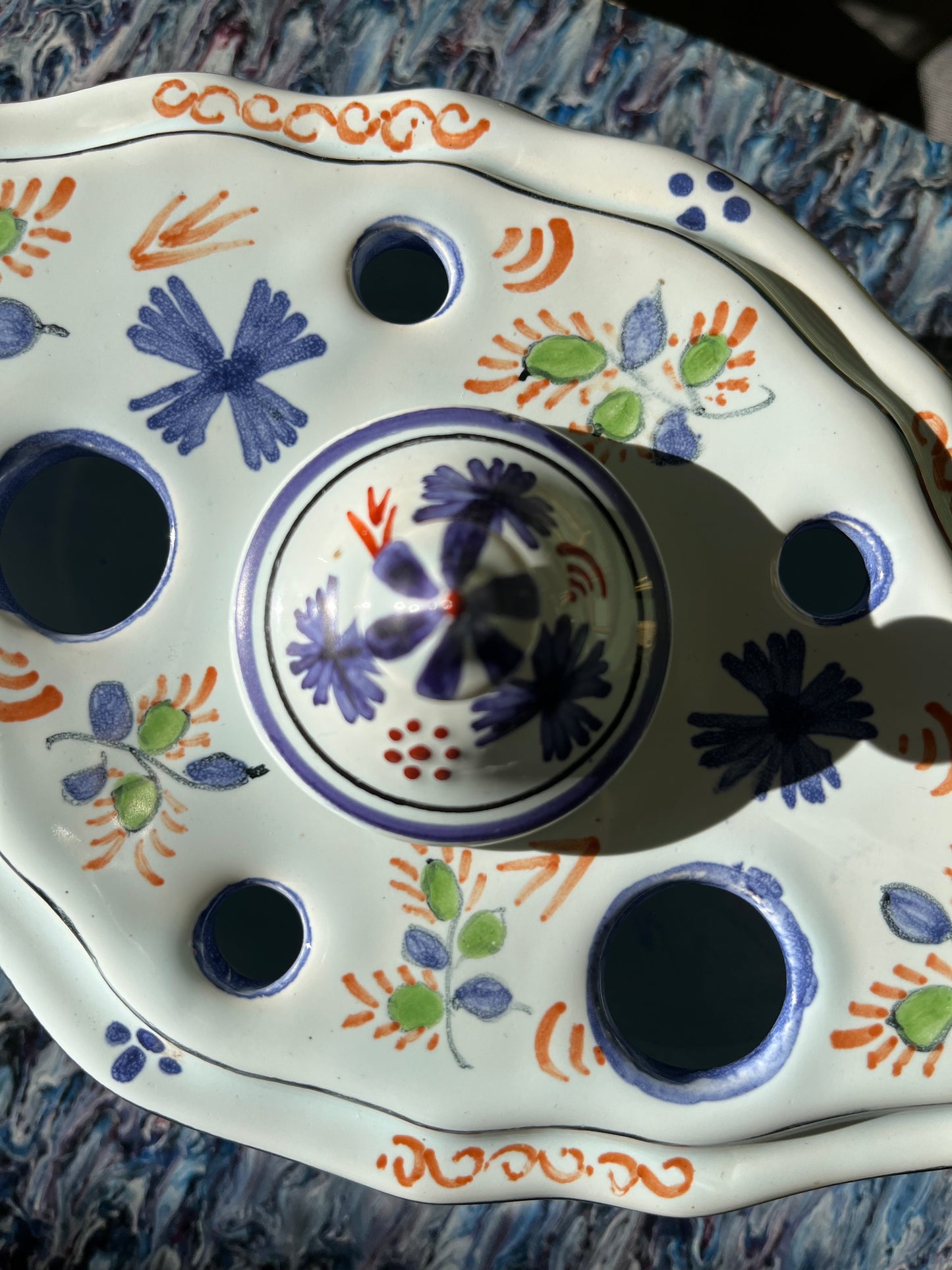 Encrier porte plumes Delft décor fait main