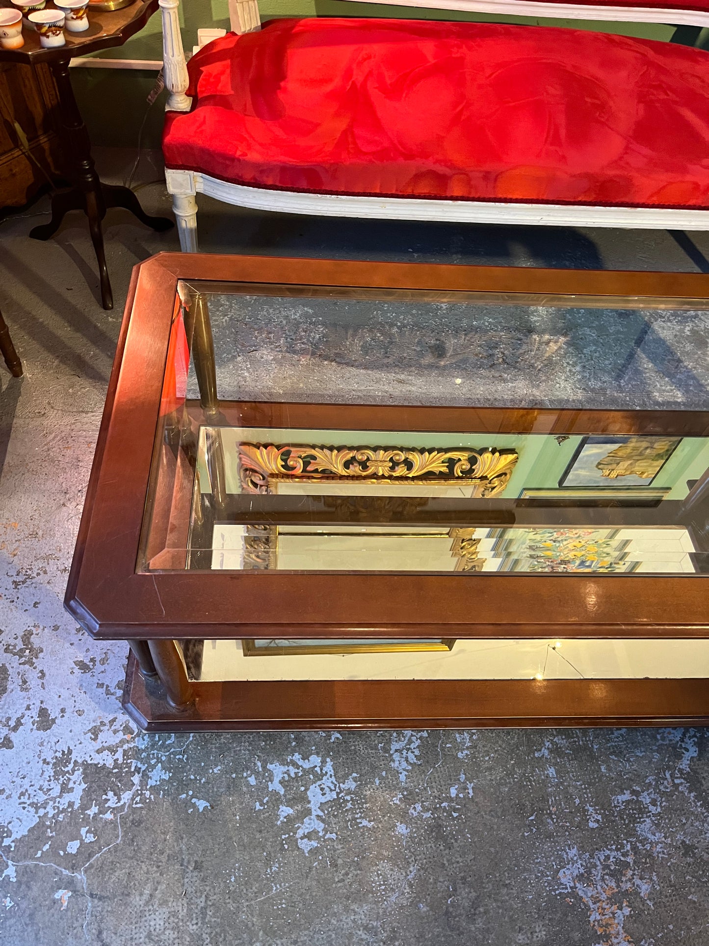 Table basse bois et verre